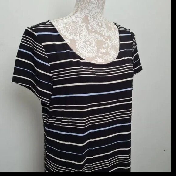White House Black Market Striped T-shirt Jersey Maxi Dress Women's Size Large - Picture 3 of 13